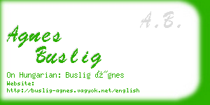 agnes buslig business card